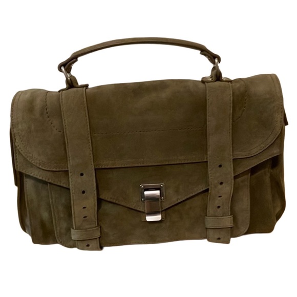 PROENZA SCHOULER PS1 Medium Suede Bag - Teak/Green - Like New + Amazing! - Picture 6 of 12
